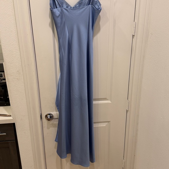 Gianni Bini Ruffle Draped Satin Evening Gown - Picture 6 of 7